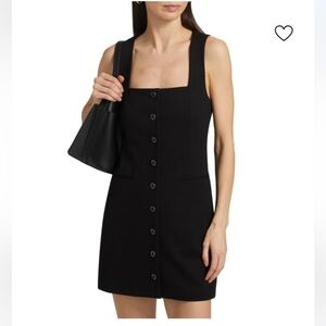 Rag & Bone Marianne Mini Dress Black Size 4 NWT Square Neck Button Front